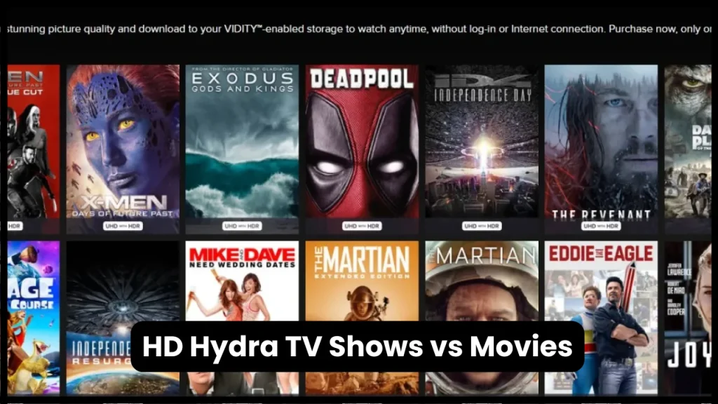 HD Hydra TV Shows vs Movies