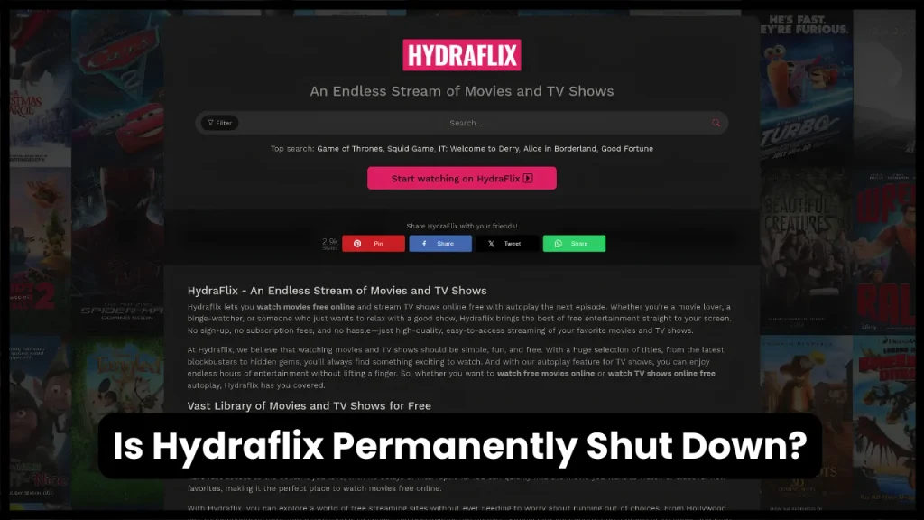 Is Hydraflix Permanently Shut Down?